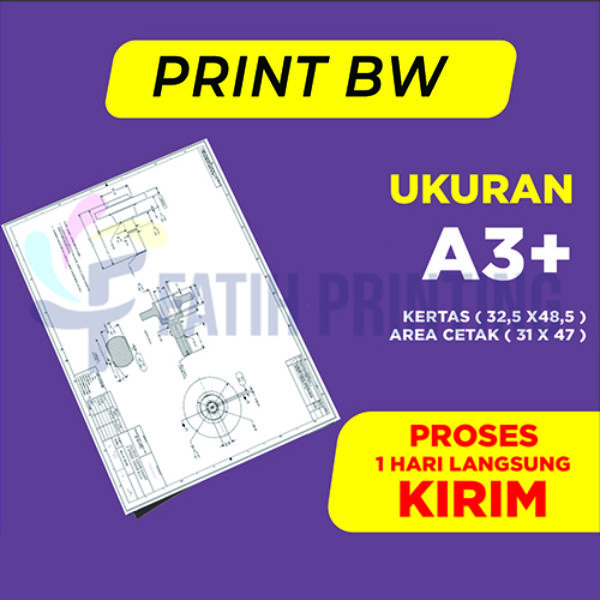 HVS A3+ Hitam Putih